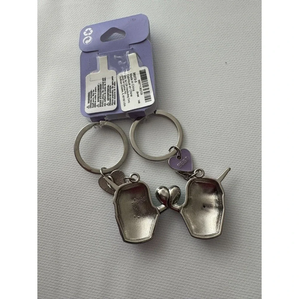 Claire's Best Friends Unicorn‎ Cupcake Keychains Key Rings Set of 2 Magnetic BFF